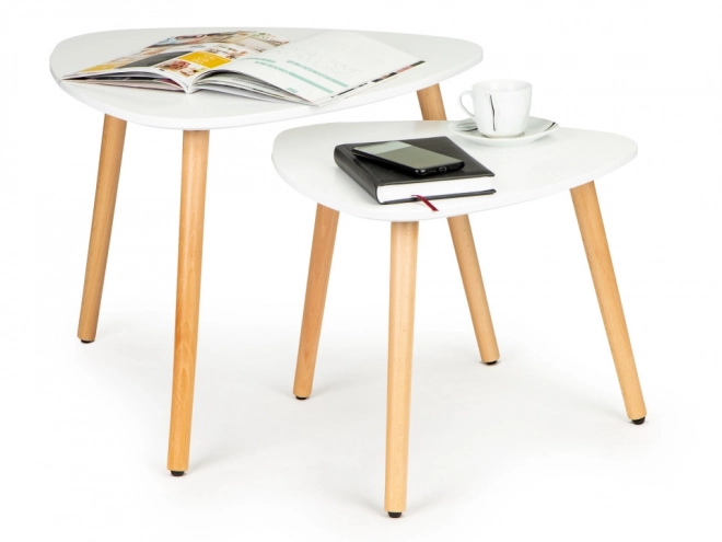 Ensemble de tables basses 2 pièces blanches scandinaves