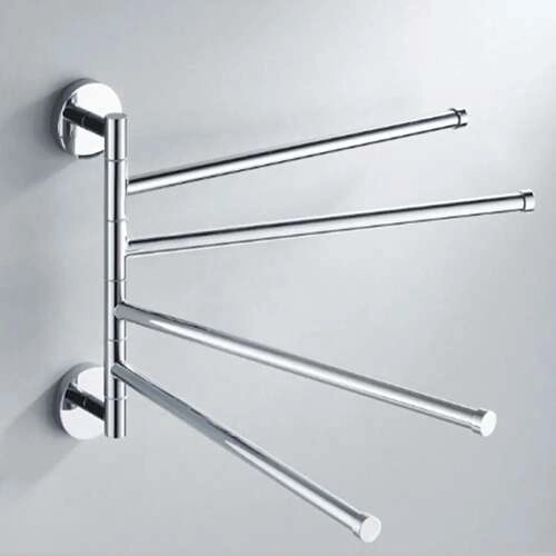 Porte-serviettes de salle de bain argenté au style Loft