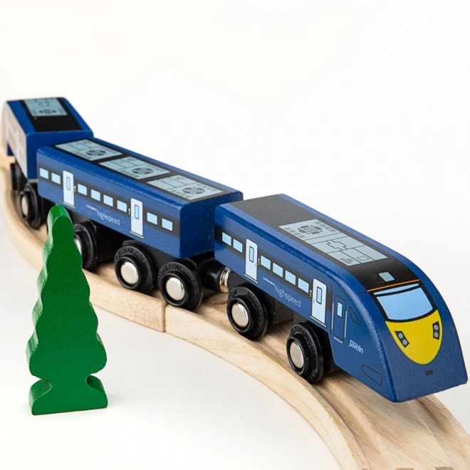 Bigjigs Rail train à grande vitesse bleu