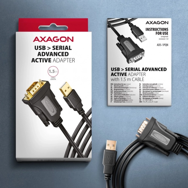 Adaptateur USB 2.0 vers RS-232 avec port série, câble 1,5m, puce FTDI