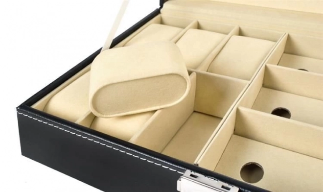 Organisateur noir élégant pour montres et lunettes