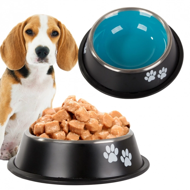 Bol antidérapant pour chiens en acier inoxydable 1l