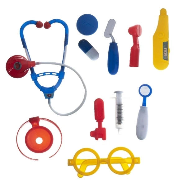 Ensemble médecin en plastique dans une valise en plastique sous blister 23x40x4cm