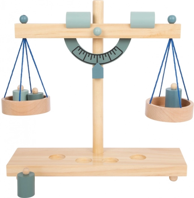 Petite balance en bois Misková bleu-gris