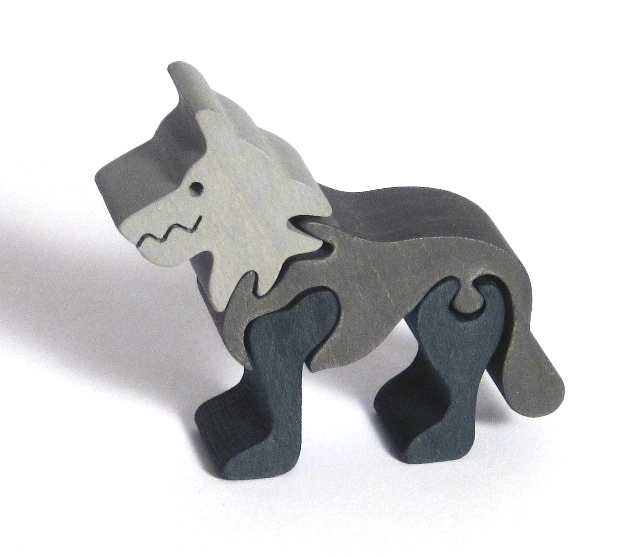 Puzzle en bois encastrable petit Loup