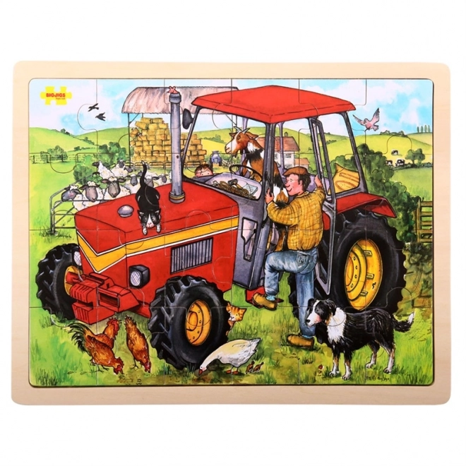 Puzzle en bois tracteur 24 pièces Bigjigs Toys