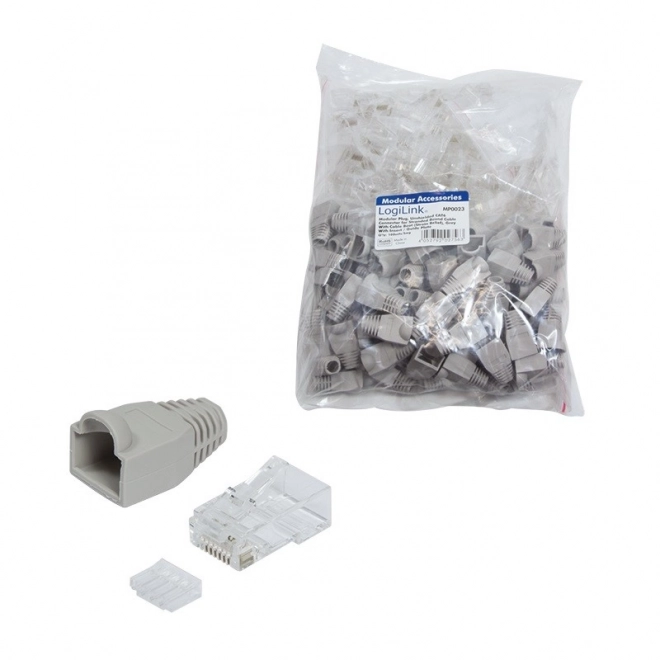 Connecteurs RJ45 CAT.6 avec protection, gris, paquet de 100 pièces