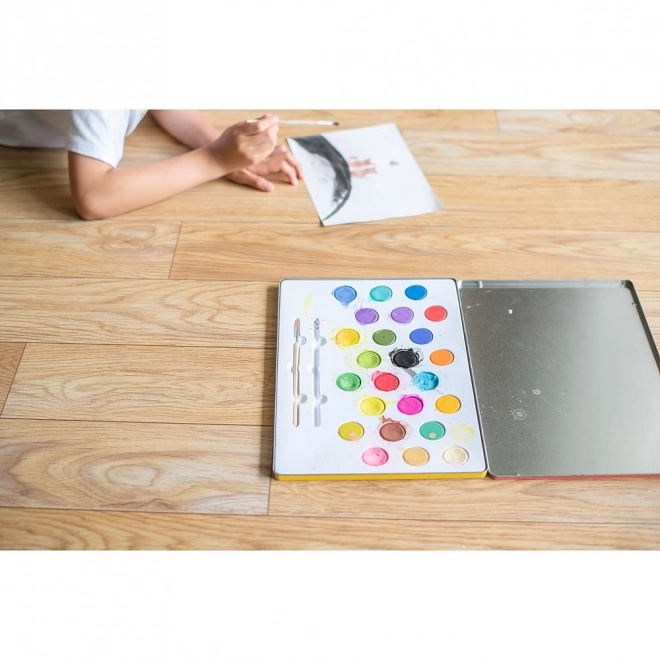 Peintures acryliques avec boîte en métal