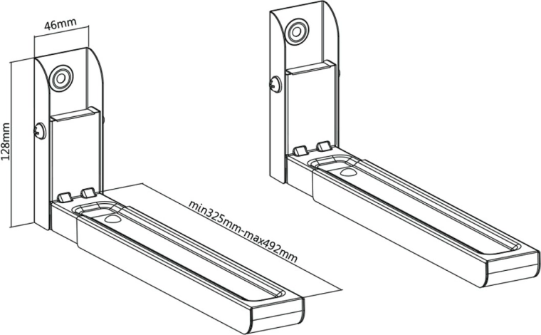 Bras réglables 325–492 mm
