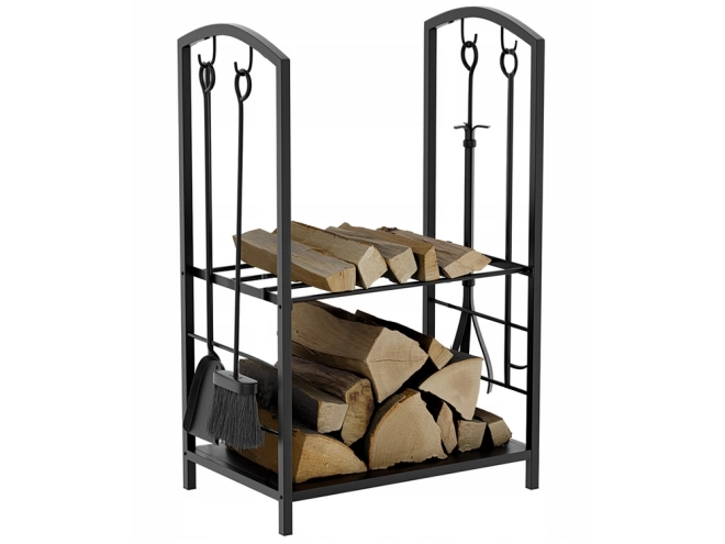 Support pour bois de chauffage avec accessoires