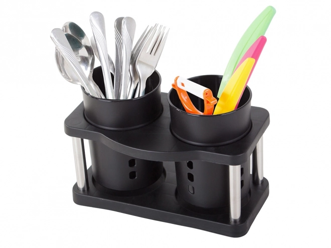 Organisateur noir pratique pour couverts pour sèche-linge