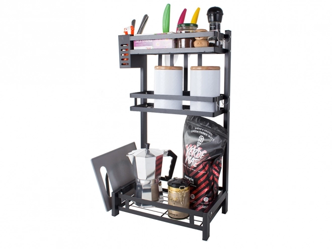 Organisateur de cuisine en métal à trois niveaux