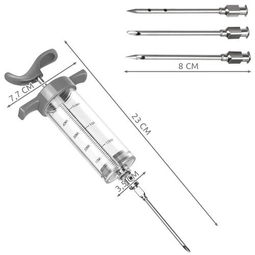 Injecteur pour marinades + 3 aiguilles Ruhhy 23055
