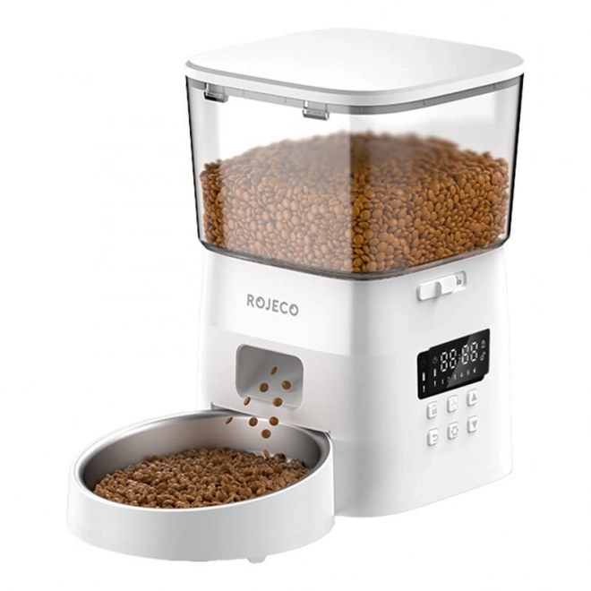 Rojeco Distributeur Automatique Intelligent 2L pour Animaux de Compagnie Version avec Bouton (Blanc)