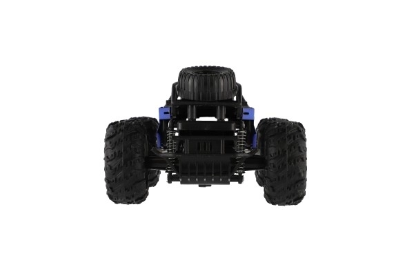 Buggy RC tout-terrain bleu 22cm plastique 2,4GHz sur batterie + pack rechargeable en boîte 32x16x18cm