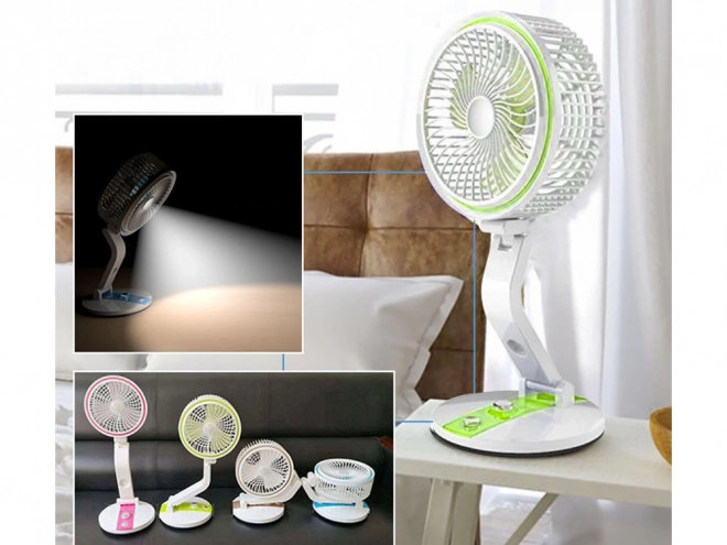 Ventilateur pliant portable avec lumière LED