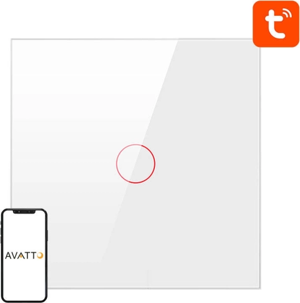Interrupteur tactile intelligent ZigBee Avatto 1 voie TUYA blanc