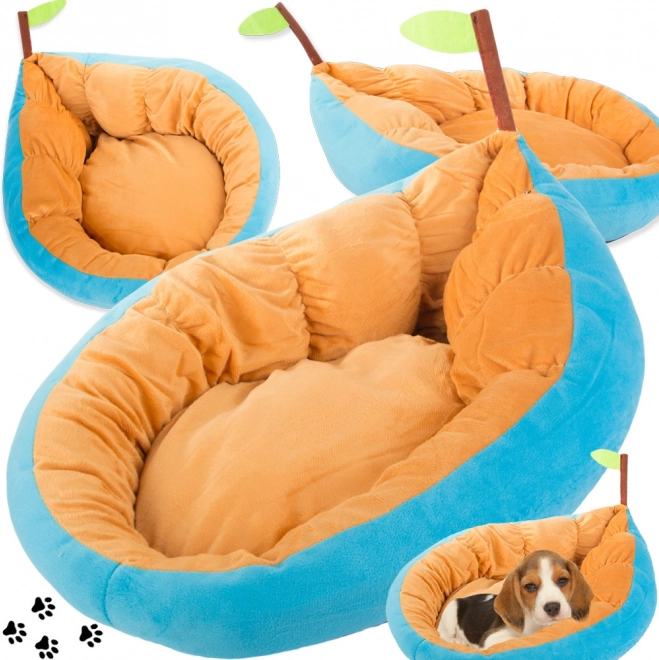 Panier en peluche en forme de feuille pour chiens et chats