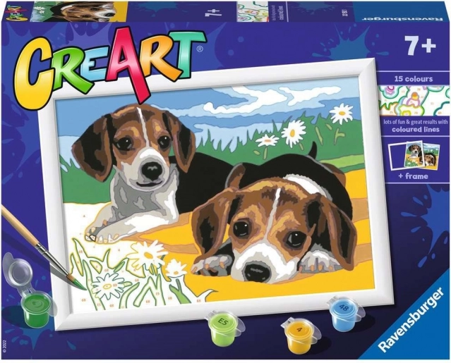 Peinture par numéros : Chiots Jack Russell
