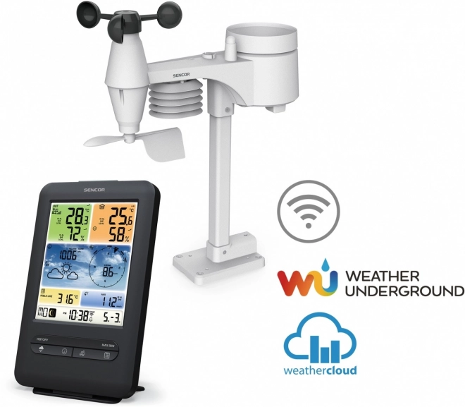 Station météo professionnelle avec capteur WiFi 5 en 1