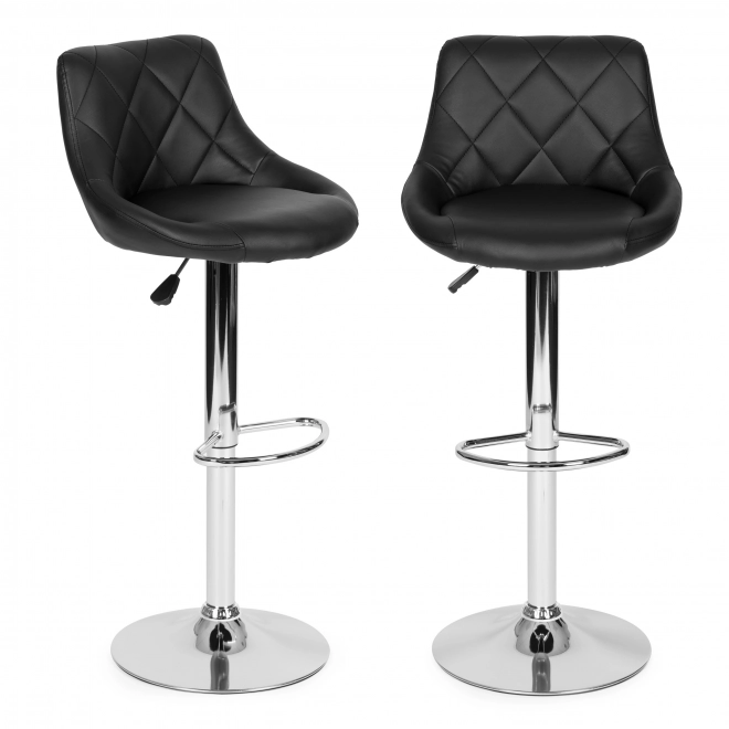 Chaise de bar, repose-pied pivotant, réglable en hauteur, chrome, cuir écologique
