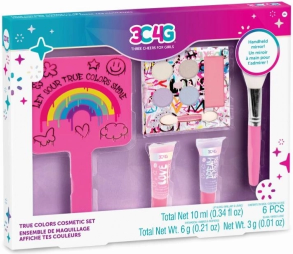 Coffret cosmétique True Colors avec miroir de 3C4G