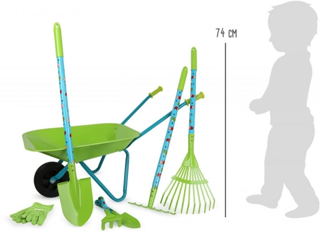 Petit pied Ensemble de jardinage avec brouette
