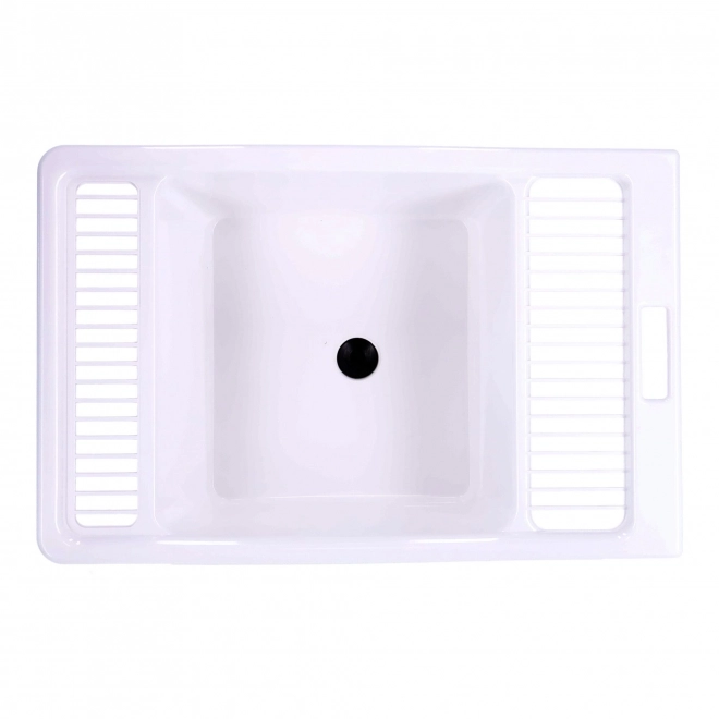 Bassine de salle de bain avec bouchon, PRODUIT POLONAIS - blanc