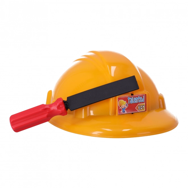 Ensemble de petit bricoleur avec casque et outils