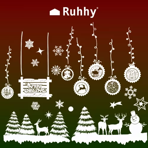 Ruhhy Autocollants de Noël pour fenêtre 22253