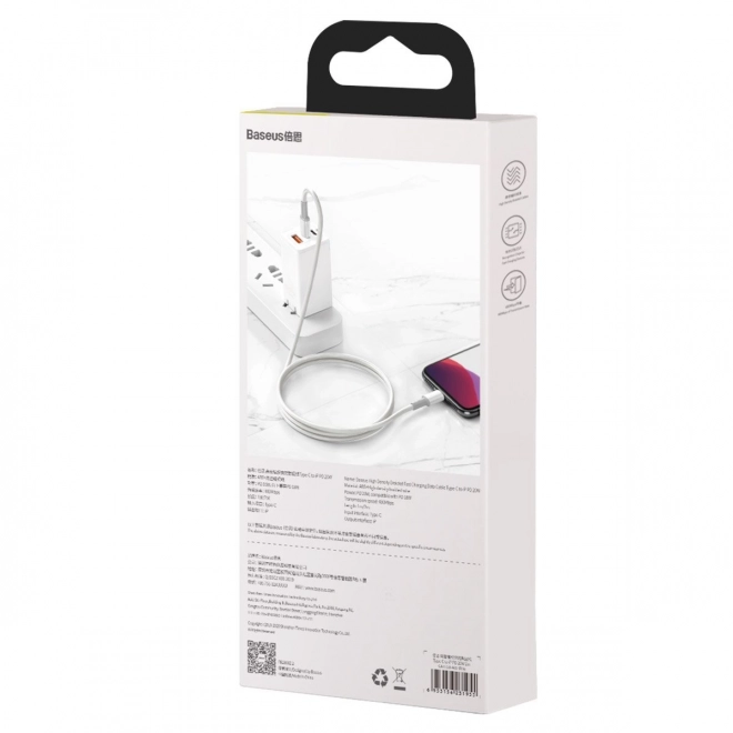 Câble USB-C vers Lightning Baseus à haute densité de tressage, 20W, PD, 2m