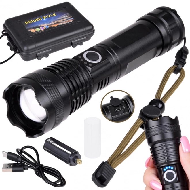 Lampe de poche LED puissante USB étanche