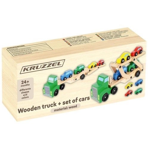 Camion en bois - remorque + ensemble de voitures 22698