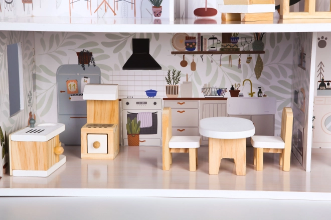 Maison de poupées avec mobilier Résidence Emma ECOTOYS