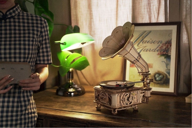Puzzle 3D en bois Rokr Gramophone classique