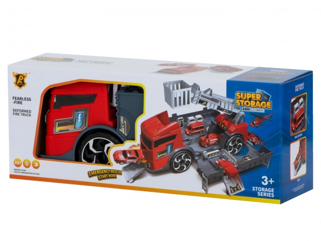 Camion de pompiers - Transporteur et jouet de stationnement