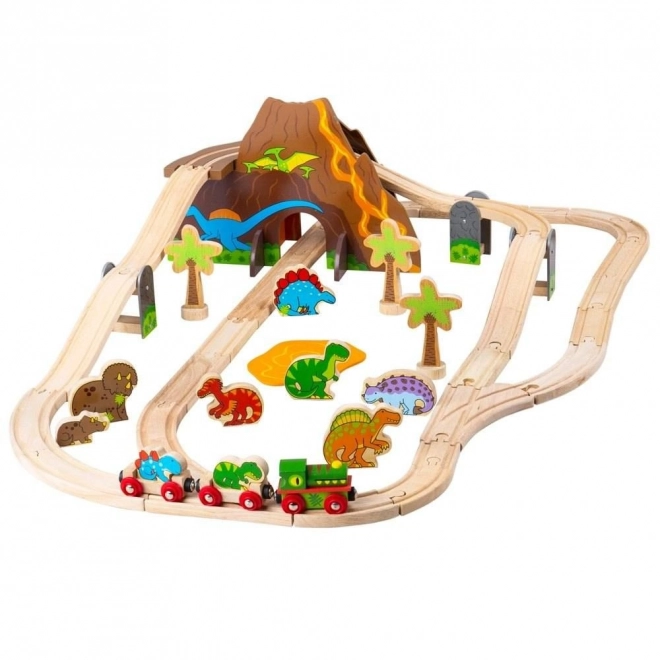 Bigjigs Rail Circuit de train en bois dinosaures