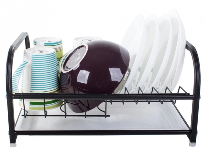 Égouttoir à vaisselle en métal avec plateau en plastique