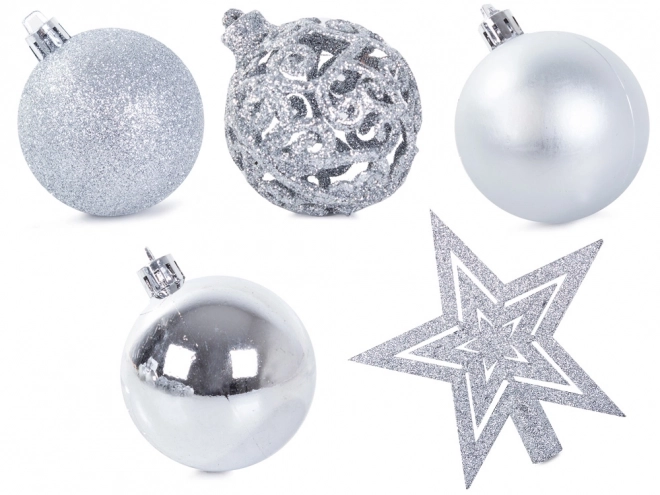 Décorations de Noël argentées - ensemble de 100 pièces