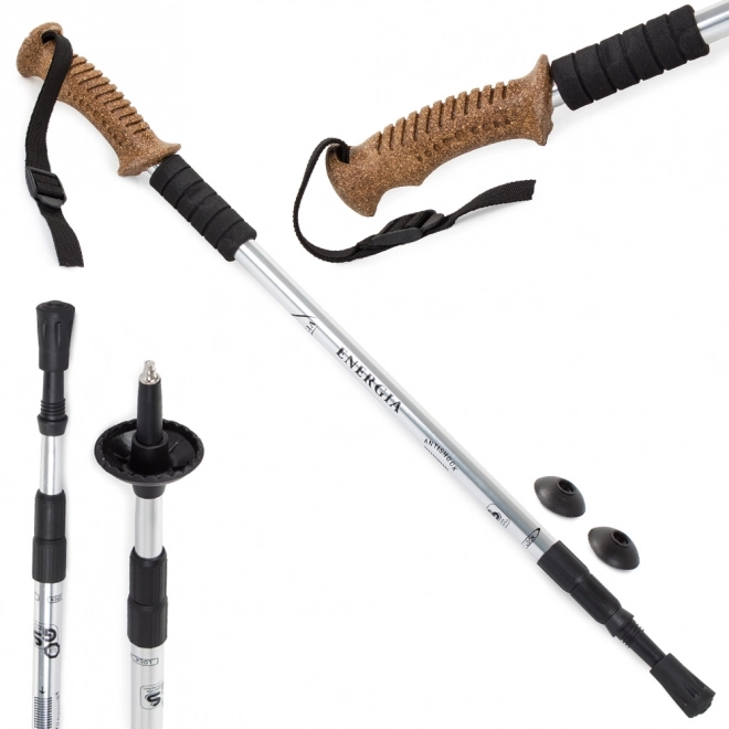 Bâtons de randonnée Nordic Walking bâtons en liège - 1 pièce – Argenté