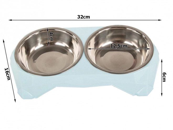 Gamelle double en métal pour chiens et chats