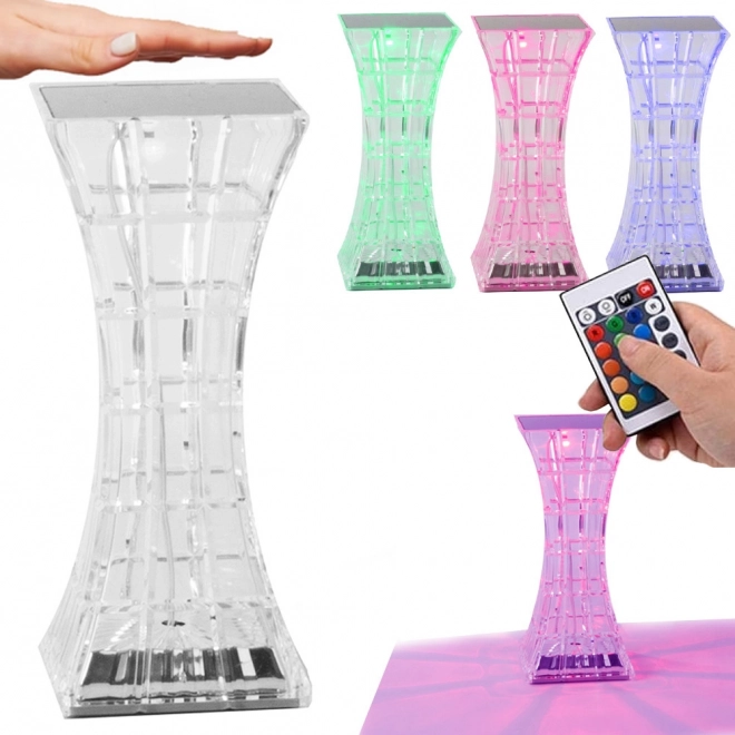 Lampe de chevet en cristal avec LED RGB et télécommande