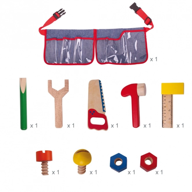 Outils en bois Bigjigs Toys sur ceinture pour enfants