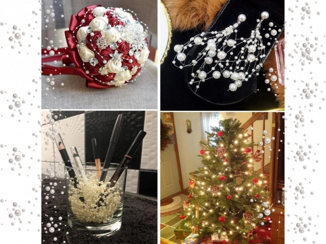 Guirlande de perles - perles blanches pour sapin de Noël