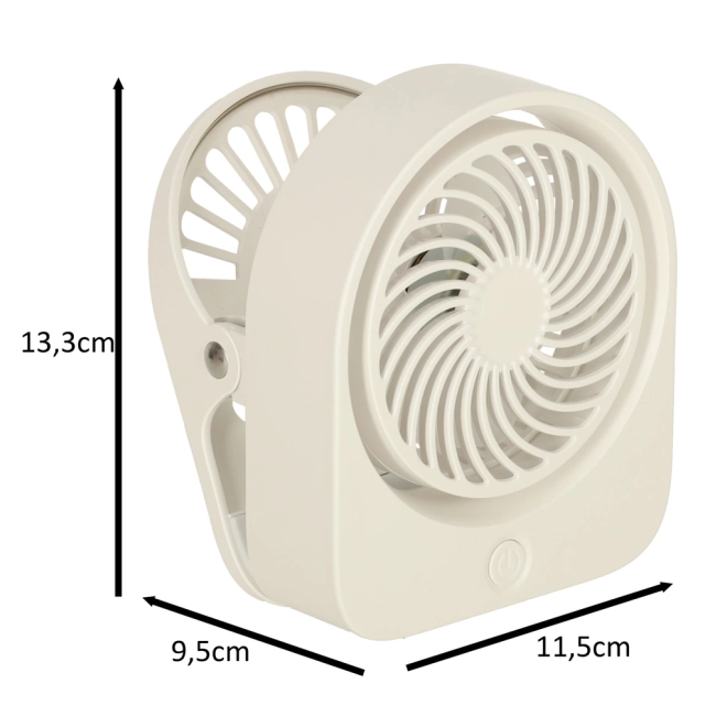 Ventilateur de bureau USB sans fil 11,5 cm blanc