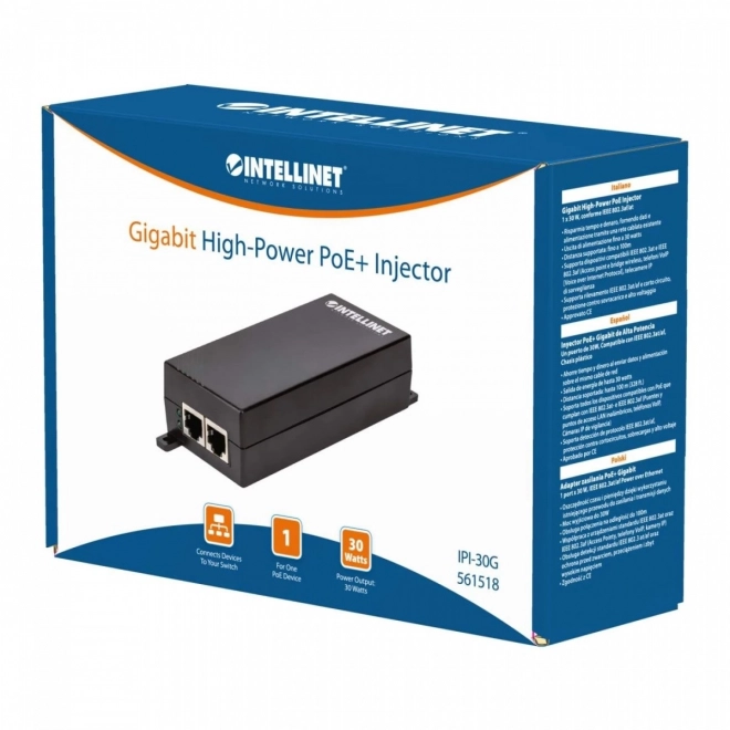 Injecteur PoE+ Gigabit Intellinet 30W 1x RJ45