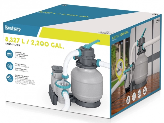 Bestway Filtration à sable pour piscine débit 8327 l/h