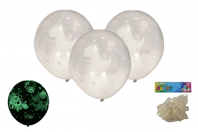 Ballons lumineux dans le noir gonflables avec dinosaures 30 cm - 6 pièces