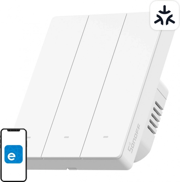 sonoff m5 matter interrupteur mural intelligent, 3 canaux, pour cadre