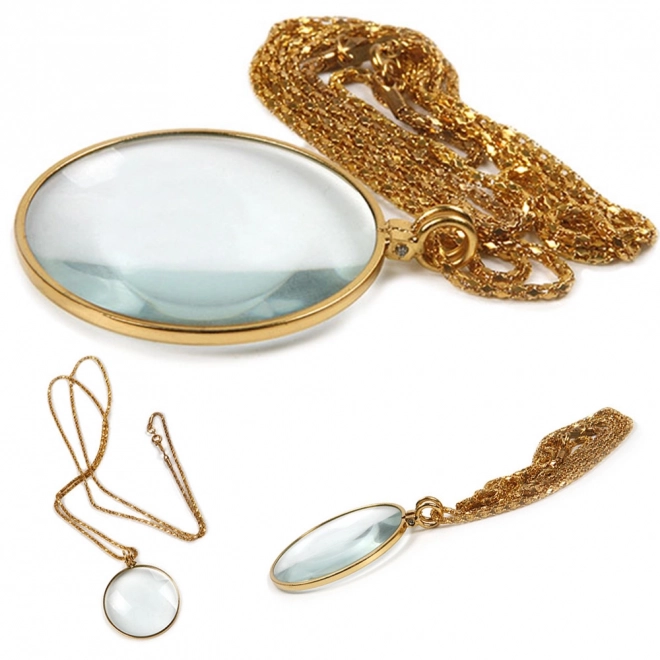 COLLIER LECTURE VERRE DORÉ 5x ÉLÉGANT